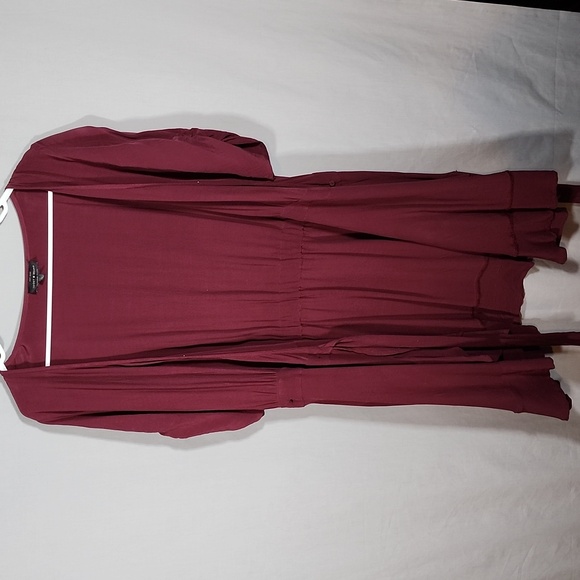 Lucky Brand Burgundy Wrap Dress Size L - Picture 5 of 5
